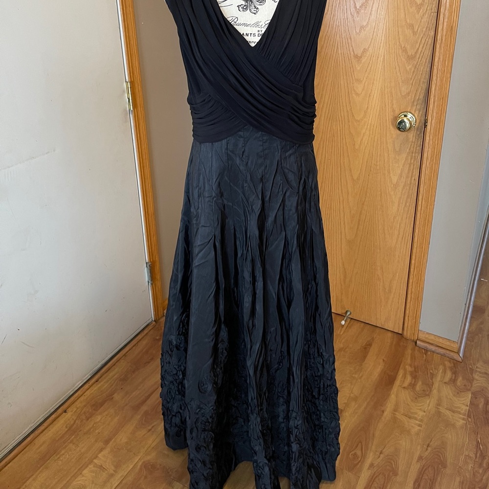 Patra Black V-Neck Soutache Gown Size 16